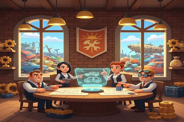 Guild members collaborating on shared projects and competitions
